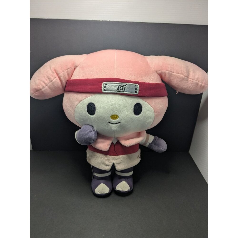 Naruto X Sanrio My Melody Sakura 13 Inch Plush Pink & Purple Limited Edition SEE